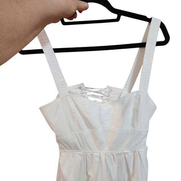A.L.C. White Tiered Midi Dress With Lace-Up Back & Adjustable Straps Size 6 - Picture 6 of 7